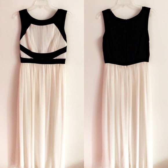 En Focus Studio Dresses & Skirts - En Focus Studio White & Black Sleeveless Maxi Gown